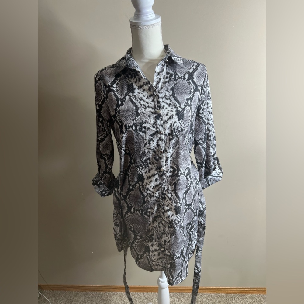 Parisian Size 6 Button Front Snake Print Dress - image 2